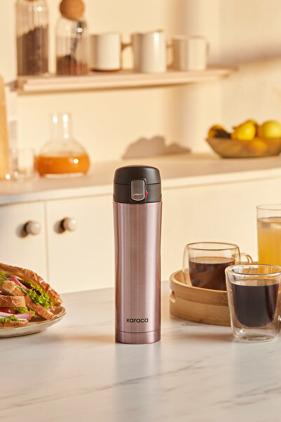 Karaca Thermos etanș din oțel Pluton de 450 ml Rose Gold