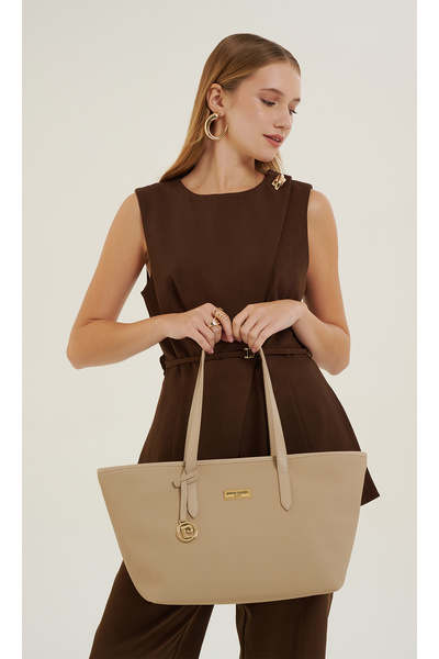 Pierre Cardin Μπεζ γυναικεία τσάντα ώμου 05PO26Y3530