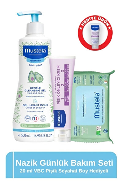 Mustela Nazik Günlük Bakım Seti + 20 ml Pişik Kremi Seyahat Boy