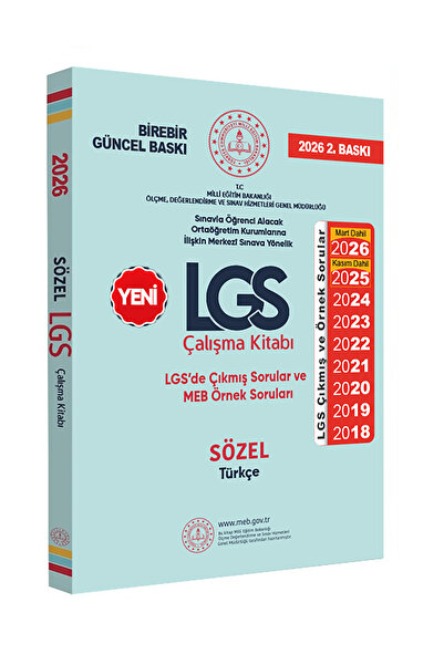 Karakutu Yayınları 2026 8.SINIF LGS MEB Örnek Soruları Türkçe Sözel Çalışma K...