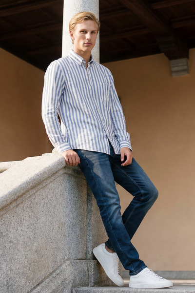 AC&Co / Altınyıldız Classics Ανδρικό τζιν παντελόνι από βαμβακερό ελαστικό τζ...