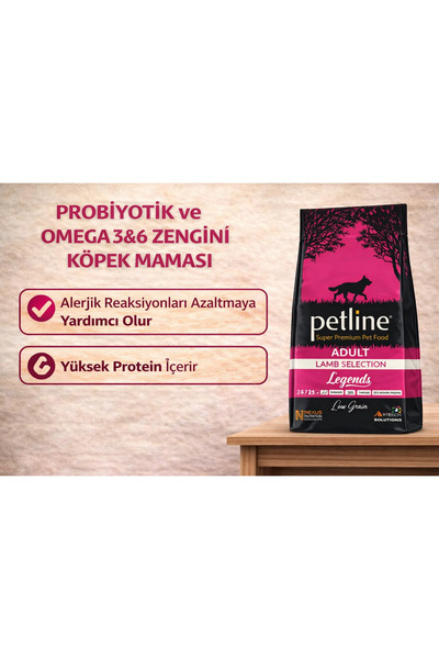 Petline Probiyotik ve Omega3&6 Zengini Yetişkin Köpek Maması 12kg - Legend