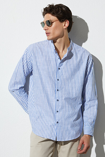 Tudors Ανδρικό πουκάμισο Relax Fit Comfortable Cut, 100% βαμβακερό, ριγέ, μακ...