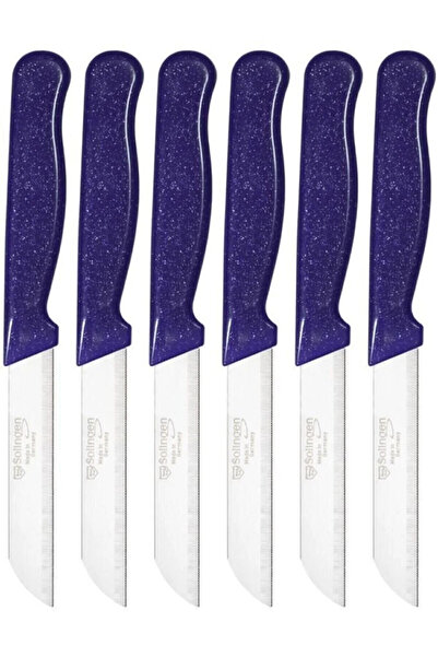6-Piece Purple Glitter Serrated Fruit and Vegetable Knife