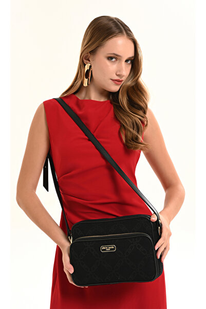 Pierre Cardin Μαύρη γυναικεία τσάντα χιαστί 05PO26Y2526