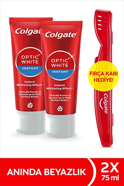 Colgate Optic White Anında Beyazlık Beyazlatıcı Diş Macunu 75 ml X 2 Adet+Fır...