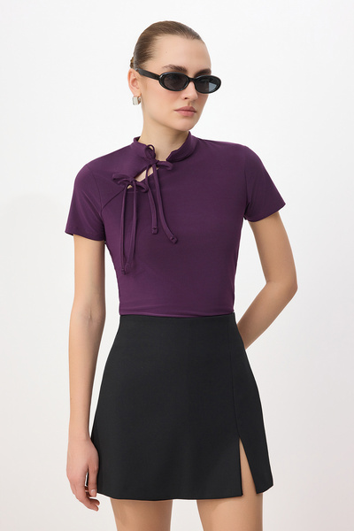 Συλλογή Trendyol Μπλούζα Δαμασκηνί TWOSS25BZ00226