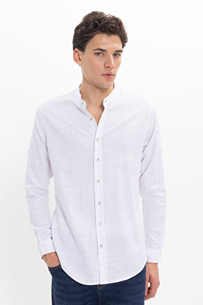 Tudors Ανδρικό πουκάμισο εφαρμοστό Slim Fit με μακριά μανίκια 100% Βαμβάκι Λι...