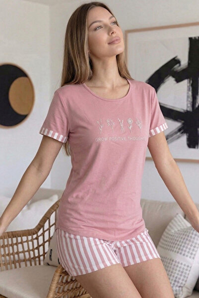 Pijamaevi Σετ γυναικείες πιτζάμες με κοντομάνικο σορτς από μπαμπού με θετικό ...