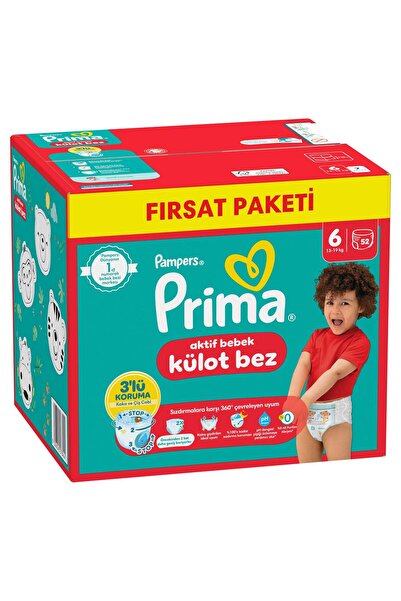 Prima Külot Bez 6 Numara 52 Adet Bebek Bezi Fırsat Paketi