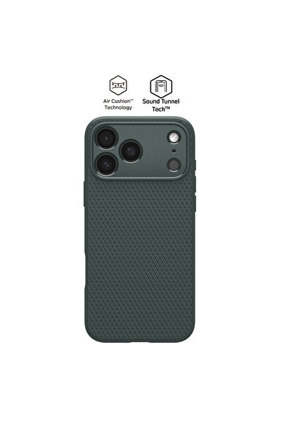 Spigen iPhone 17 Pro ince Kılıf Liquid Air Abyss Green Dokulu Yüzey Kapak - A...
