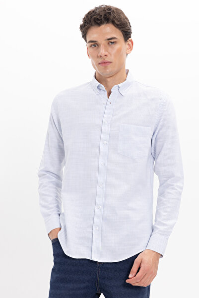 Tudors Ανδρικό πουκάμισο εφαρμοστό Slim Fit 100% με γιακά με Βαμβάκι κουμπιά ...