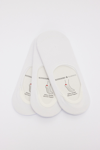 ALTINYILDIZ CLASSICS Ανδρικές λευκές κάλτσες μπαλαρίνας 3 συσκευασιών με σιλι...