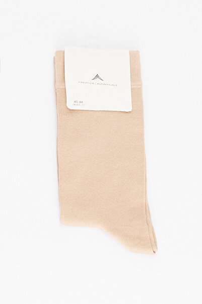 ALTINYILDIZ CLASSICS Ανδρικές μπεζ μελανζέ μονές κάλτσες casual