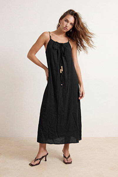 Trendyol Kollektion Schwarzes, mit Perlen verziertes, strukturiertes, cooles ...