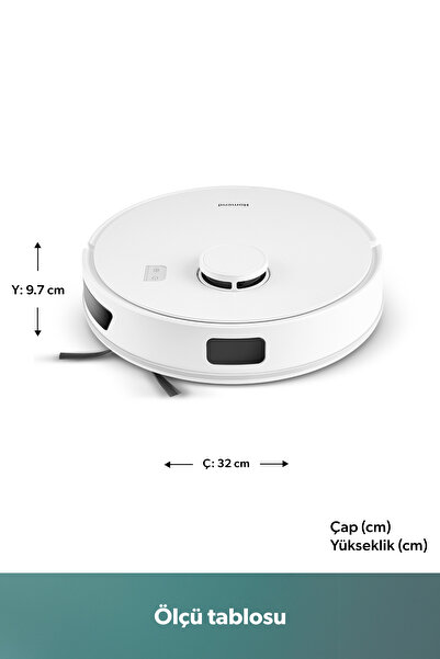 HOMEND Alex Laser 1291h Moplu Ve Haritalamalı Akıllı 5 Kpa Robot Süpürge Beyaz