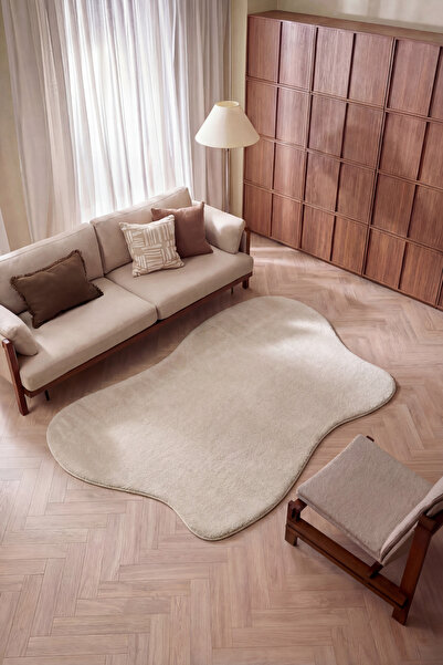 Cool Halı Puffy Açık Taş Kalın Yumuşak Modern Amorf Minimalist Bohem Asimetri...