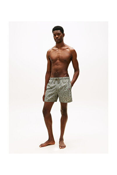 Tommy Hilfiger Ανδρικό μαγιό σορτς με σχέδιο φύλλου φοίνικα σε χρώμα πράσινο ...