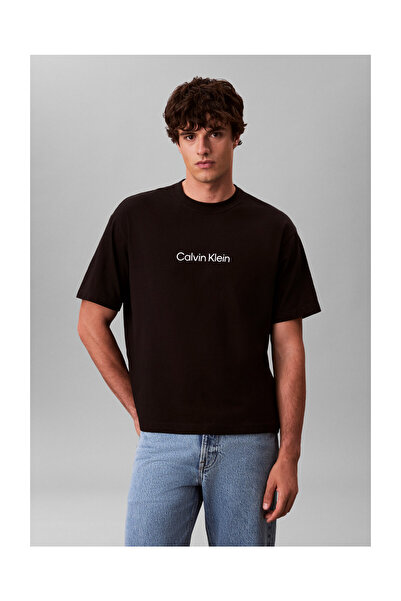 Calvin Klein SS RLXD Μπλουζάκι Crewneck με Στάνταρ Λογότυπο
