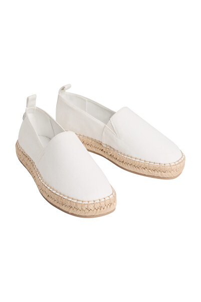 Calvin Klein Γυναικεία λευκή εσπαντρίλα με λογότυπο μάρκας, κατάλληλη για καθ...