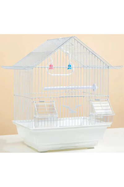 GÖKMER PET Kuş Kafesi Metal GOKMER A111 39x23x38 cm – Çift Kapılı, Çift Yemli...
