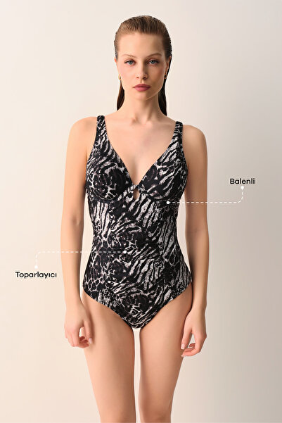 SUWEN Savage Μαγιό με Μπαλκονέ Κορσέ και Σύσφιξη