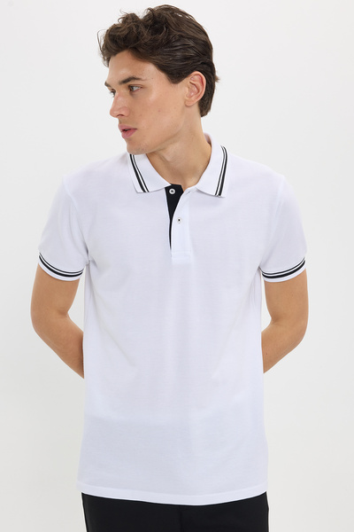 Tudors Ανδρικό μπλουζάκι εφαρμοστό Slim Fit 100% Βαμβάκι Plain με Πικέ λαιμόκ...