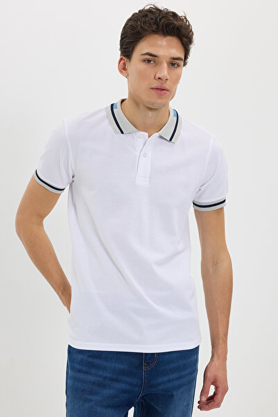 Tudors Ανδρικό μπλουζάκι εφαρμοστό Slim Fit 100% Βαμβάκι Plain με Πικέ λαιμόκ...