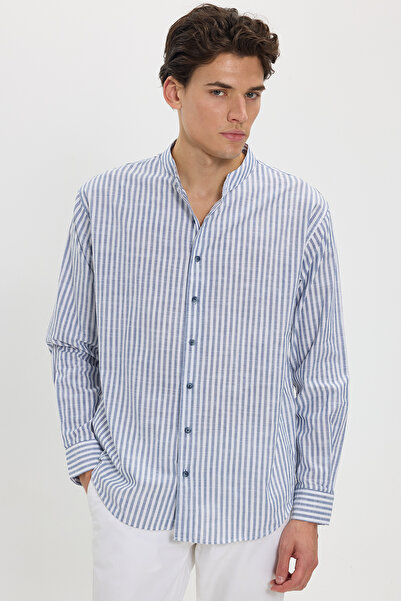 Tudors Ανδρικό πουκάμισο Relax Fit Comfortable Cut 100% Βαμβάκι Ριγέ Μακρυμάν...