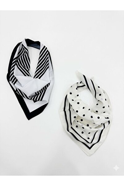 TRENDYOL SHOES Εκρού-Πολύχρωμο 50*50 εκ. Σετ 2 Γυναικεία Φουλάρια TAKSS26FU00010