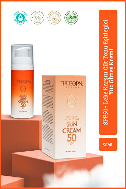 The Reborn London Spf 50 Leke Karşıtı Cilt Tonu Eşitleyici Yüz Güneş Kremi
