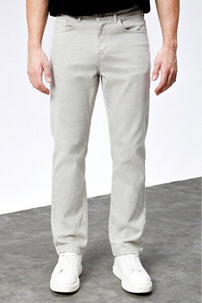 HLT JEANS Erkek Taş Rengi Regular Fit Rahat Kesim Esnek Likralı Denim Jeans K...