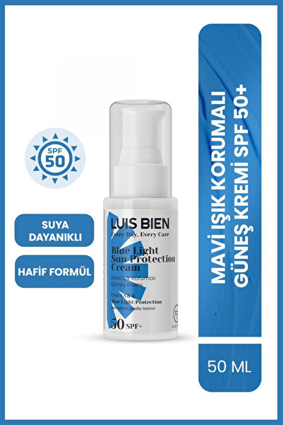 Luis Bien SPF 50+ Mavi Işık Korumalı Güneş Kremi 50 ml | Yağsız, Beyaz İz Bır...