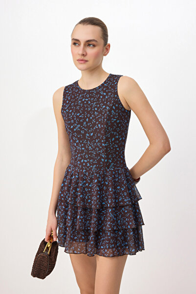 Trendyol Collection Multicolored Floral Fitted/Sleeveless Ruffle Tight Leg Tu...