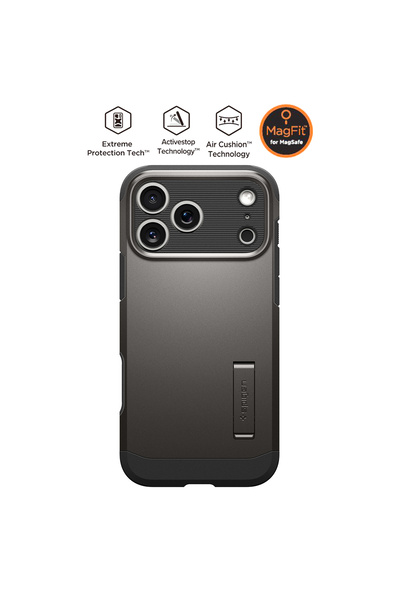 Spigen حافظة آيفون 17 برو ماج سيف تاف أرمور آي تي غطاء معدني مع حامل ماج فيت ...