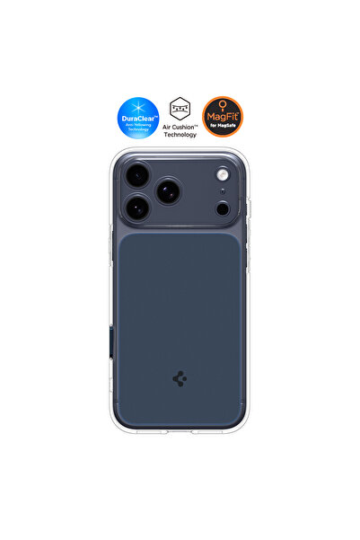 Spigen iPhone 17 Pro ince MagSafe Kılıf Ultra Hybrid T MagFit Matte Blue Şeff...