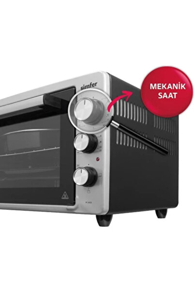 Simfer 3426 İnox Gri 34 LT Statik Mini/Midi Fırın - 4 Fonksiyon, Programlanabilir Pişirme & Isı Kontrol