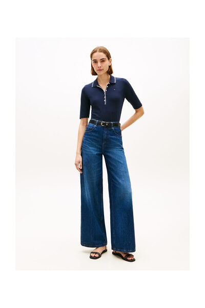 Tommy Hilfiger WW0WW49828 C1G L LYOCELL ΠΟΛΟ ΜΕ ΛΕΠΤΕΣ ΛΙΜΕΝΕΣ ΚΑΜΙΖΕΣ ΜΕ ΛΕΠ...