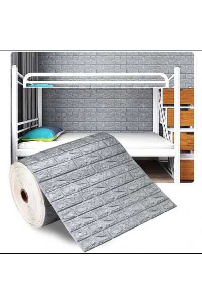 Renkli Duvarlar 70x500cm Beden Seçenekli Gri Kendinden Yapışkanlı Duvar Kağıd...