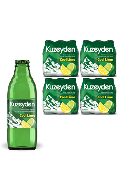 KUZEYDEN Cool Lime Doğal Mineralli Gazlı İçecek | Misket Limonu, Limon | 24x2...