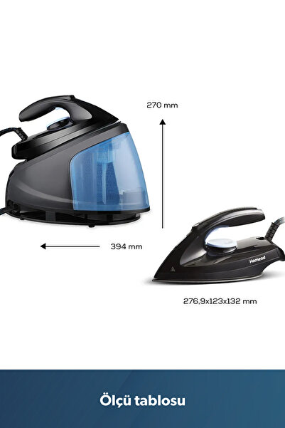 HOMEND Steamwork 1169H Buhar Kazanlı Ütü Siyah Mavi 2400 W