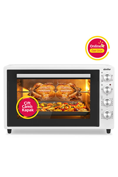 Simfer 7062 Beyaz 70 LT Turbo Fan Piliç Çevirme Mini/Midi Fırın - Multi Fonks...
