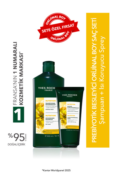 Yves Rocher Prebiyotik Besleyici Orjinal Boy Saç Seti- Şampuan 300 ml & Maske...
