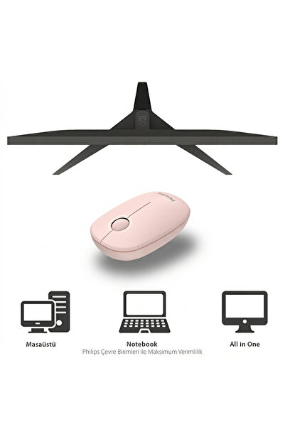Philips Spk7378 Kablosuz Mouse 1600dpı 3 Tuşlu Wireless Mouse Pil Dahil Sessiz Mouse Pembe
