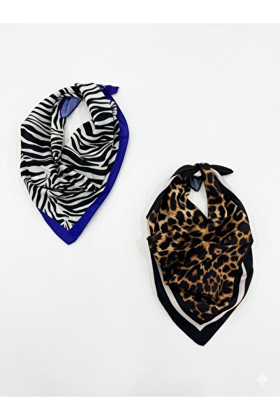 TRENDYOL SHOES Λευκό-Πολύχρωμο 50*50 εκ. Σετ 2 Γυναικεία Φουλάρια TAKSS26FU00011