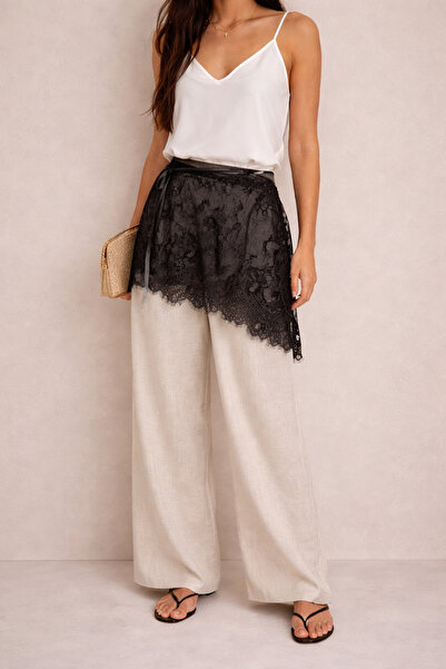 TRENDYOL SHOES Μαύρο δαντελένιο γυναικείο αξεσουάρ μέσης TAKSS26DA00001