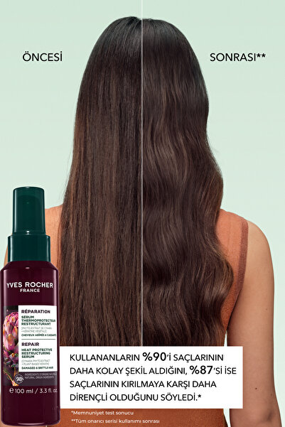 Yves Rocher Kırılma Karşıtı Isı Koruyucu Bitkisel Keratin Arjinin Serum - Yıpranmış Saçlar -Vegan -100ml