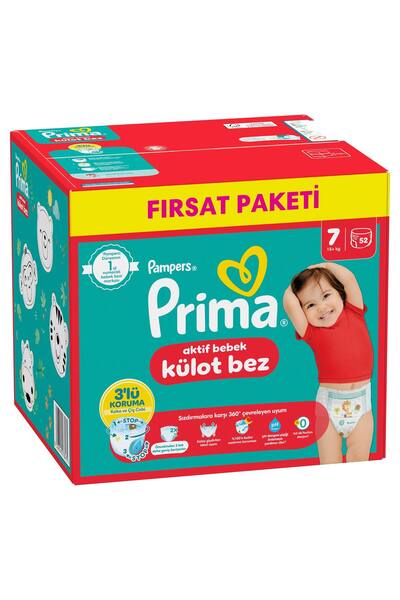Prima Külot Bez 7 Numara 52 Adet Bebek Bezi Fırsat Paketi