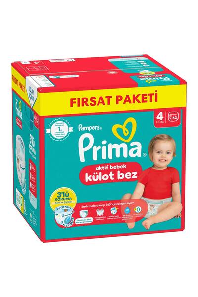 Prima Külot Bez 4 Numara 62 Adet Bebek Bezi Fırsat Paketi