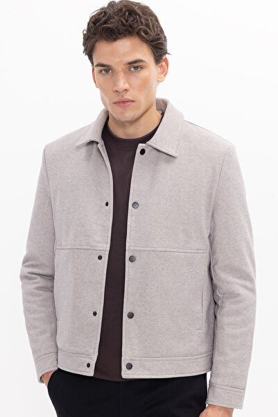 Tudors Erkek Slim Fit Dar Kesim Çift Cepli Çıtçıt Kapamalı Taş Mont